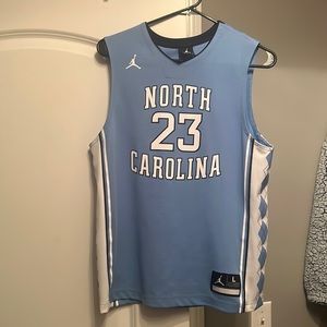 Light blue, Carolina Jordan Jersey. Youth large fits like a women s or xs.